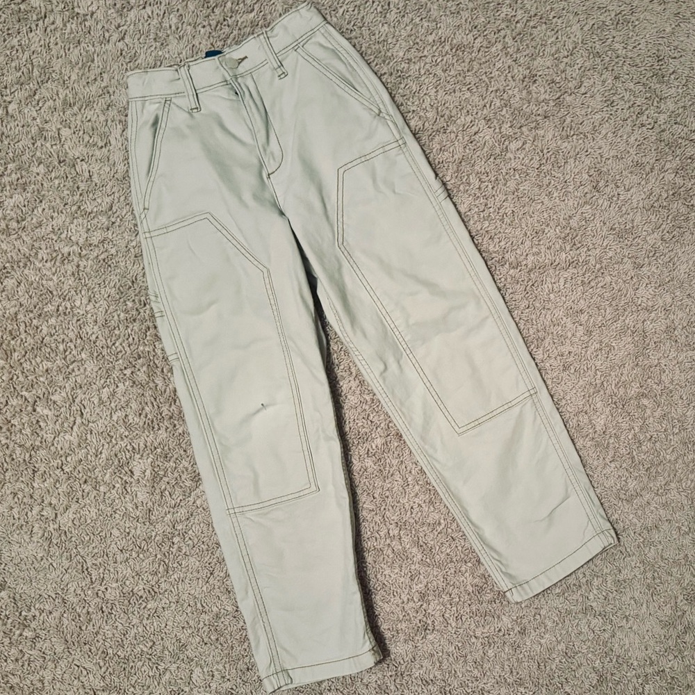 Old Navy girls carpenter wide leg tan pants, size 10